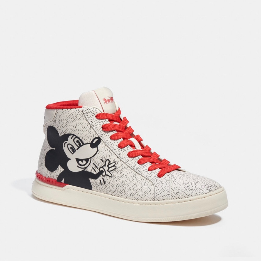 New Coach Disney Mickey X Keith Haring High Top Sneaker 10.5